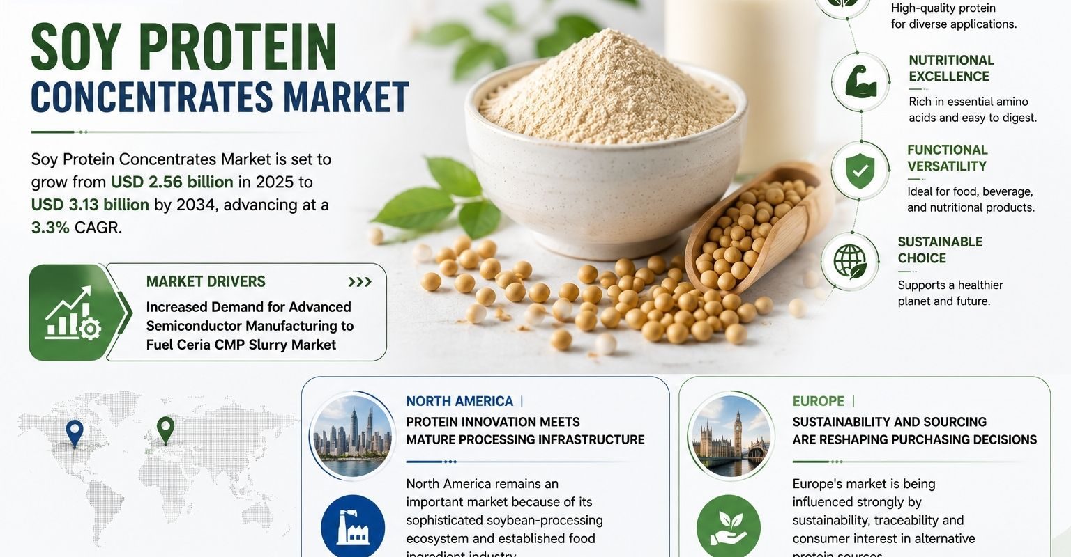 Soy Protein Concentrates Market to Reach USD 3.13 Billion by 2034, Driven by Rising Plant Protein Demand at 3.3% CAGR